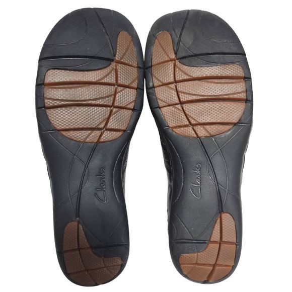 Clarks Artisan Unstructured Brown Leather Button Accent Slip On Loafers 7.5M - Picture 9 of 10